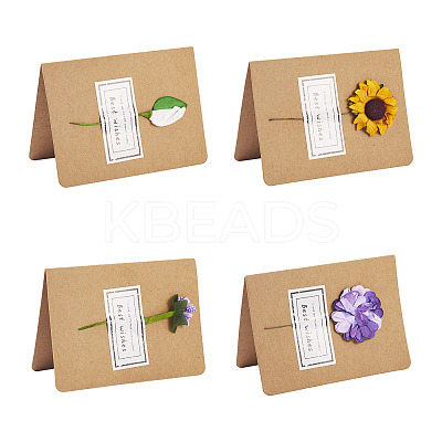 32Pcs 4 Colors Paper Cards DIY-KS0001-15-1