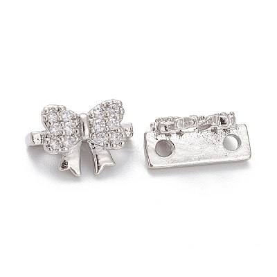 Rack Plating Brass Pave Cubic Zirconia Slide Charms KK-G464-05P-1