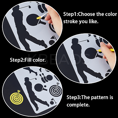 Plastic Drawing Painting Stencils Templates DIY-WH20012-07A-1