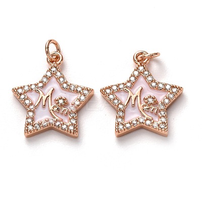 Brass Clear Cubic Zirconia Pendants KK-B028-05-B-1