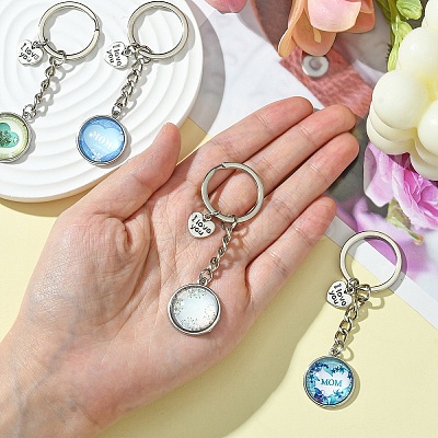 Alloy Glass Keychain KEYC-YW00068-01-1