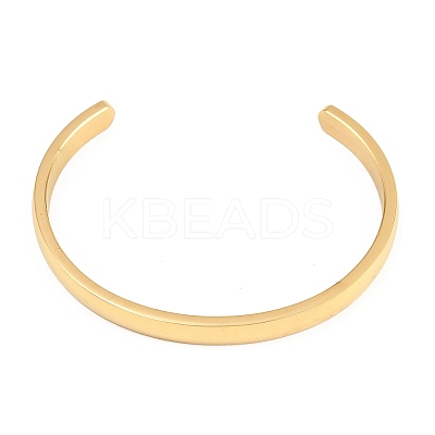 Ion Plating(IP) 304 Stainless Steel Cuff Bangles STAS-I110-10-6mm-G-1