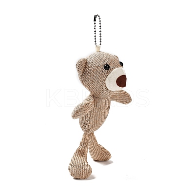 Cartoon PP Cotton Plush Simulation Soft Stuffed Animal Toy Bear Pendants Decorations HJEW-K043-03-1
