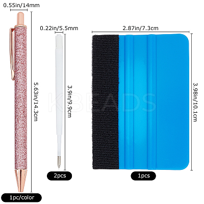 5Pcs 3 Styles Gold Powder Press Ballpoint Pen AJEW-GF0003-77A-1