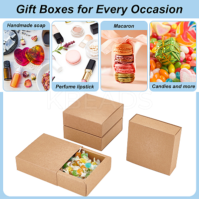 Kraft Paper Storage Gift Drawer Boxes LS-CON-WH0095-56D-1