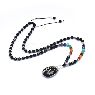 Yoga Chakra Jewelry NJEW-P241-B01-1