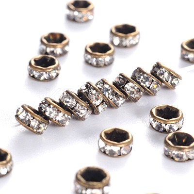 Brass Rhinestone Spacer Beads RB-A014-Z4mm-01AB-NF-1