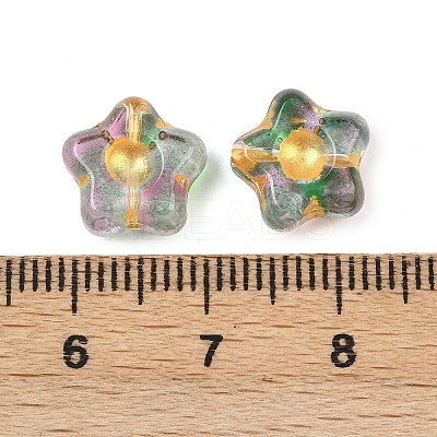 Electroplate and Golden Metal Enlaced Glass Beads EGLA-T029-02I-1