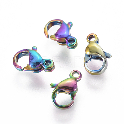 Ion Plating(IP) 304 Stainless Steel Lobster Claw Clasps STAS-H353-F-02M-1