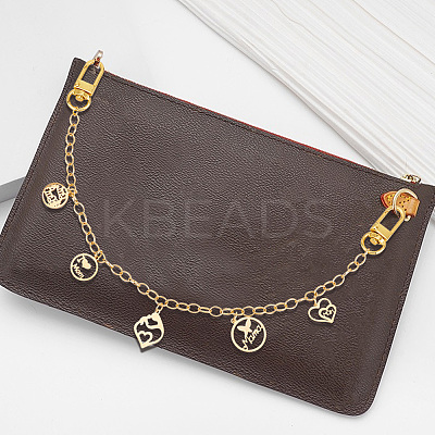2Pcs Mother's Day Theme Brass Cable Chain Bag Handles FIND-PH0008-92-1