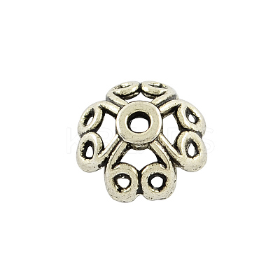 Tibetan Style Alloy 4-Petal Bead Caps TIBE-0561-AS-LF-1