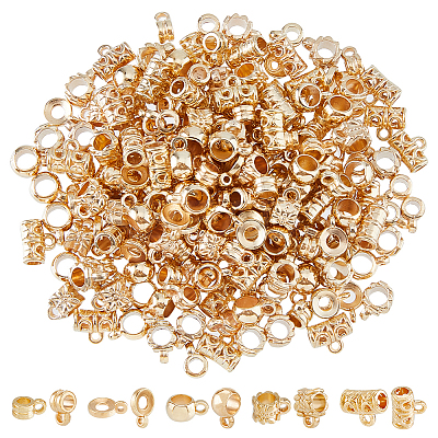 300Pcs 5 Styles CCB Plastic Tube Bails CCB-DC0001-19G-1