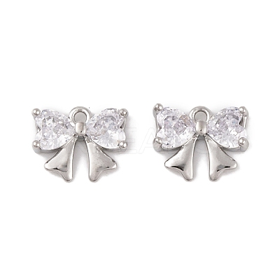 Brass Micro Pave Clear Cubic Zirconia Charms LS-KK-L212-11P-1
