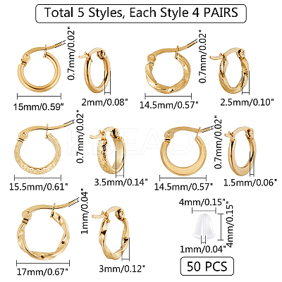 201 Stainless Steel Hoop Earrings EJEW-UN0001-30-1
