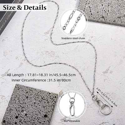 304 Stainless Steel Chains Neck Strap Lanyard HJEW-SW00134-1