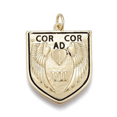 Brass Enamel Pendants ZIRC-M108-42-G-1