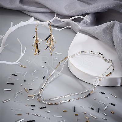 19 Styles Seed Beads & Glass Bugle Beads Kits SEED-PH0002-58-1
