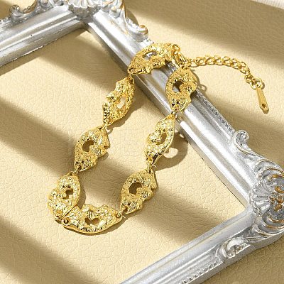 304 Stainless Steel Eye Link Chain Bracelets for Women BJEW-P348-01A-G-1