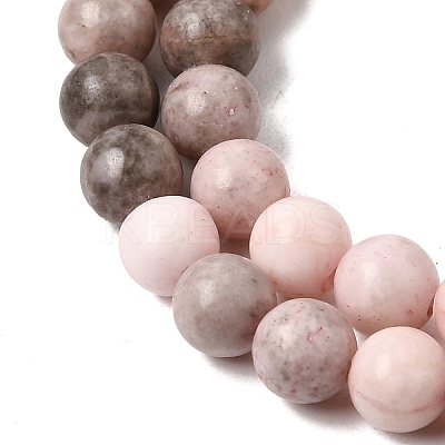 Natural Pink Zebra Jasper Beads Strands G-P231-01-6mm-1