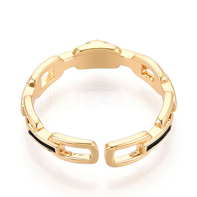 Brass & Enamel Cup Peg Ring Settings KK-N274-16G-1