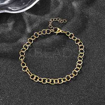 304 Stainless Steel Link Chain Bracelets for Women Men BJEW-A050-02G-1
