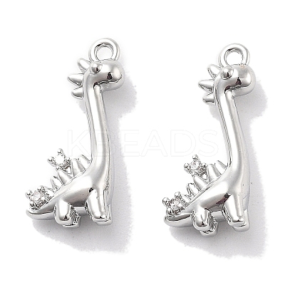 Brass Micro Pave Clear Cubic Zirconia Pendants KK-M102-39P-1
