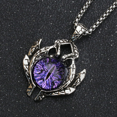 Evil Eye Alloy Pave Glass Pendant 667 Stainless Steel Chain Necklaces for Men FS-WG7A50C-06-1