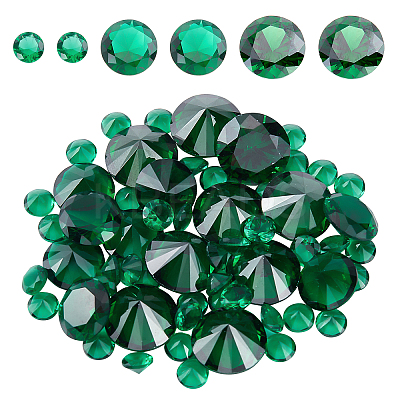 70Pcs Diamond Shaped Cubic Zirconia Pointed Back Cabochons ZIRC-GA0001-04-1