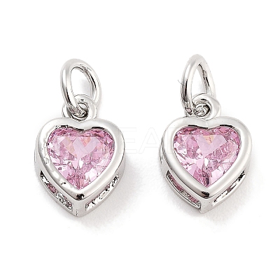 Brass Micro Pave Cubic Zirconia Pendants KK-P271-02P-A-1