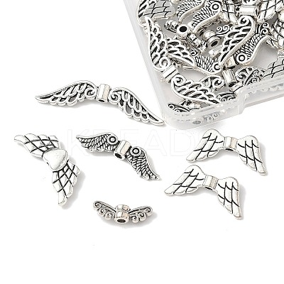 50Pcs 5 Styles Tibetan Style Alloy Beads TIBEB-FP0001-05-1