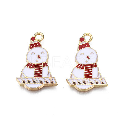 Rack Plating Alloy Enamel Pendants ENAM-N055-170B-1