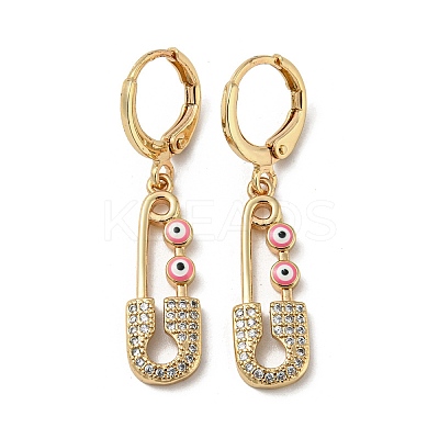 Real 18K Gold Plated Brass Dangle Leverback Earrings EJEW-L269-016G-09-1
