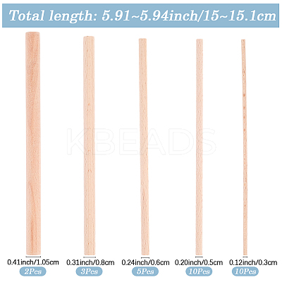 30Pcs 5 Styles Wood Craft Sticks WOOD-SP0001-75-1