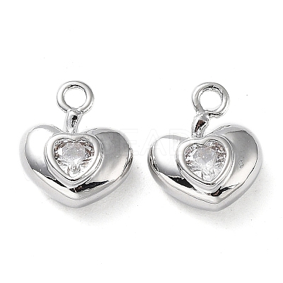Rack Plating Brass Micro Pave Cubic Zirconia Pendants KK-K333-77P-1