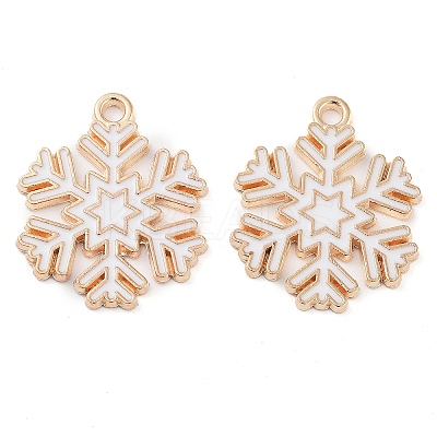 Christmas Theme Barrel Plating Alloy Enamel Pendants X-PALLOY-S192-01KCG-01-1