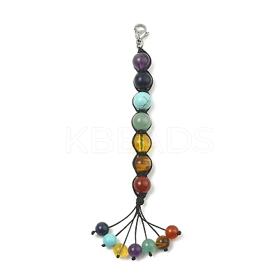 Chakra Gemstone Pendant Decorations HJEW-TA00078-02-1