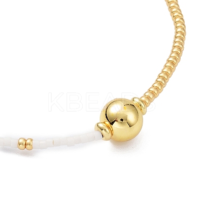 Adjustable Miyuki Seed & Brass Braided Beaded Bracelets for Women BJEW-O187-16-1
