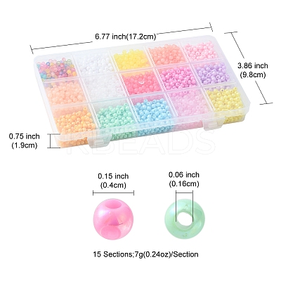 105G 15 Style Mixed Style Acrylic Beads MACR-FS0001-33-1