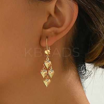Elegant Brass Heart Tassel Hoop Earrings MS0806-1