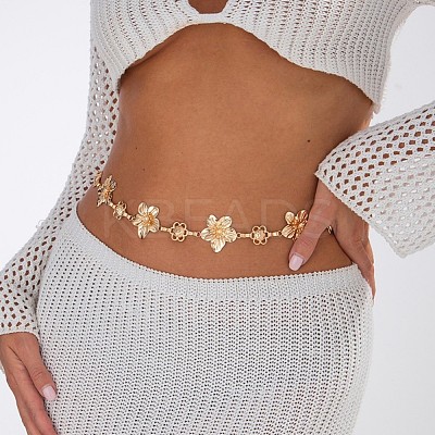 Alloy Flower Link Chain Waist Belly Chains for Women FS-WG73841-01-1
