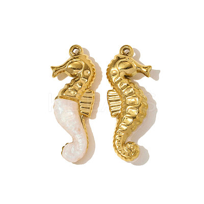 304 Stainless Steel Resin Pendants STAS-OY010-13G-1