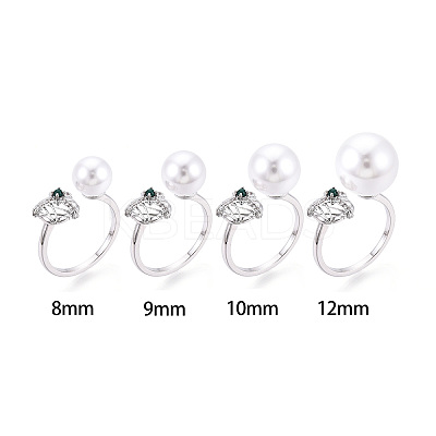 Gift Box Shape Brass Micro Pave Clear Cubic Zirconia & Glass Cuff Ring Settings KK-T076-44P-1