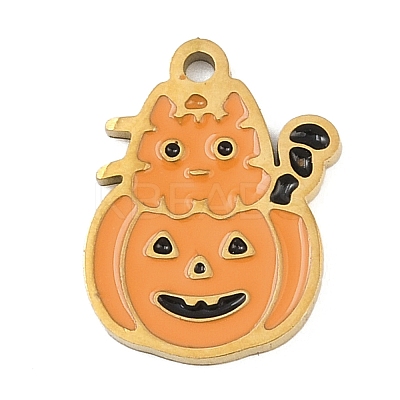 Halloween 304 Stainless Steel Enamel Pendants LS-FIND-I068-01G-05-1