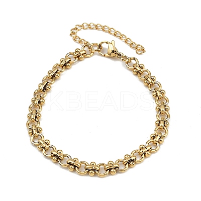 304 Stainless Steel Link Chain Bracelets for Women LS-BJEW-Z143-22G-01-1