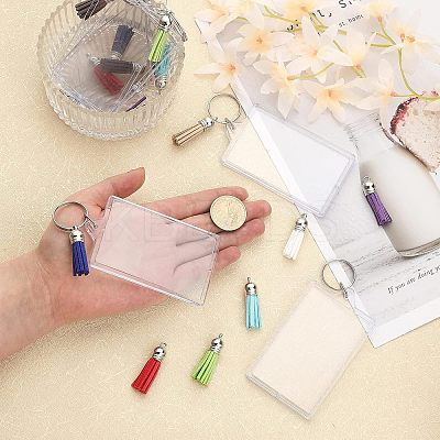 16Pcs Rectangle Acrylic Photo Frame Keychain KEYC-CA0001-34-1