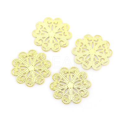 Flower Iron Filigree Findings for Hair Accessories Making X-KK-O015-16G-1