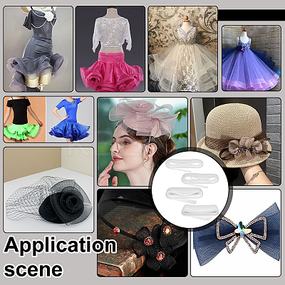 4Rolls 4 Styles Resin Fiber Netting for Garment Accessories DIY-NB0013-75-1