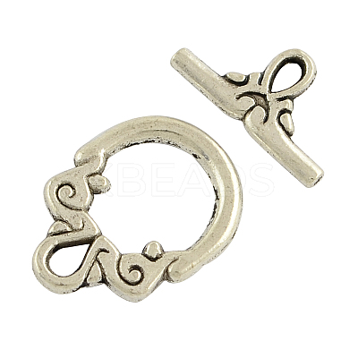 Tibetan Style Toggle Clasps TIBE-2106-AS-NR-1