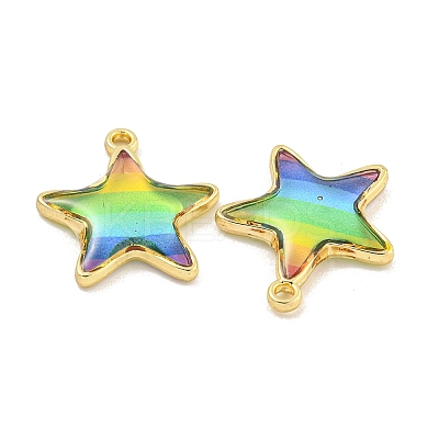 Rainbow Color Opaque Resin Pendants KK-M290-04C-G-1