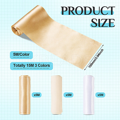15M 3 Colors Polyester Satin Ribbon OCOR-TA0002-59-1